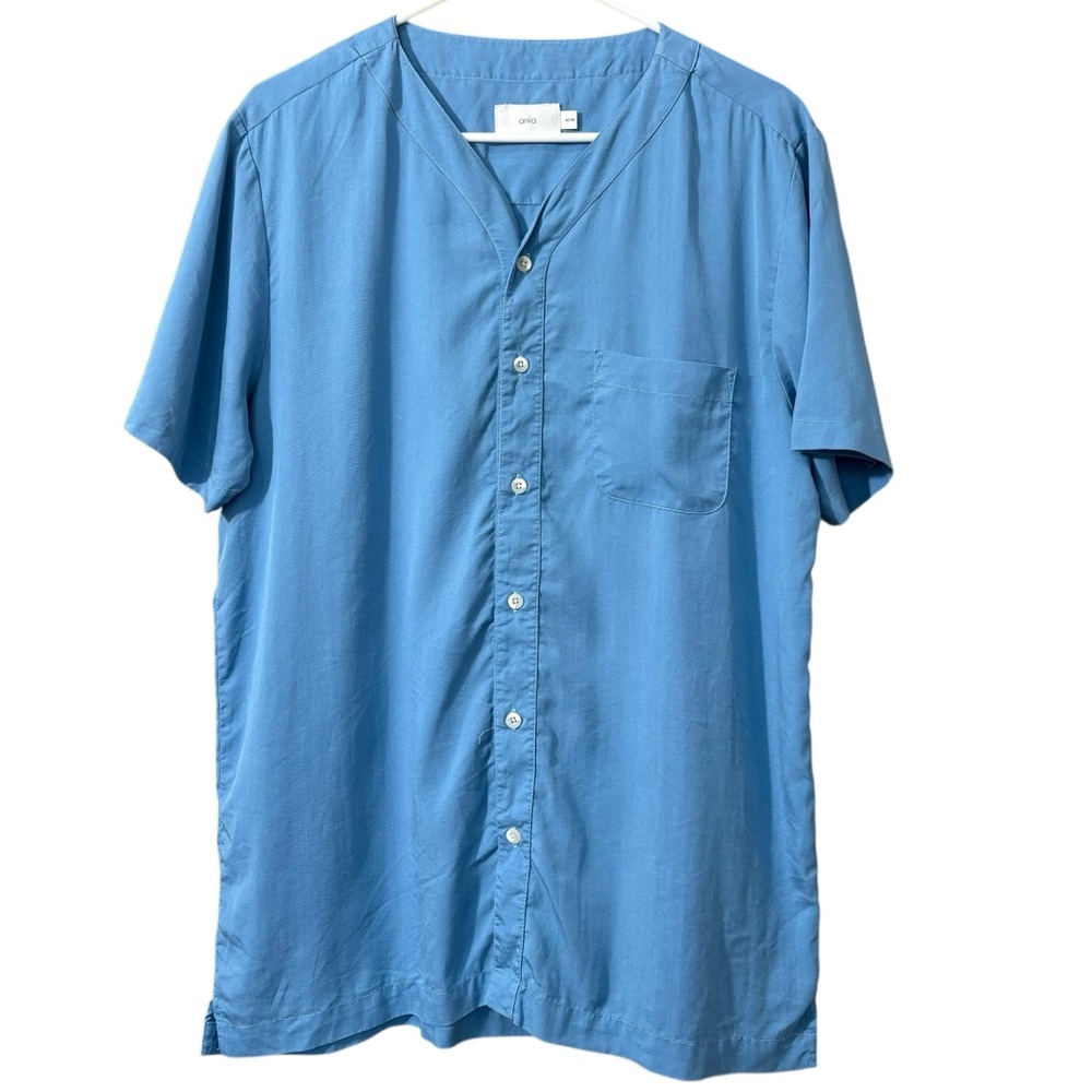 ONIA
Luca‎ Collarless Regular Fit Shirt In Denim Size Medium - Picture 2 of 8